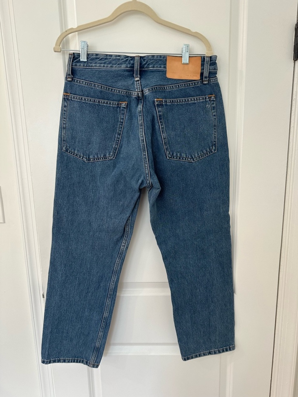 rag & bone Women's Maya High Rise Straight-Leg Jeans in Indigo Blue Denim - Picture 3 of 4